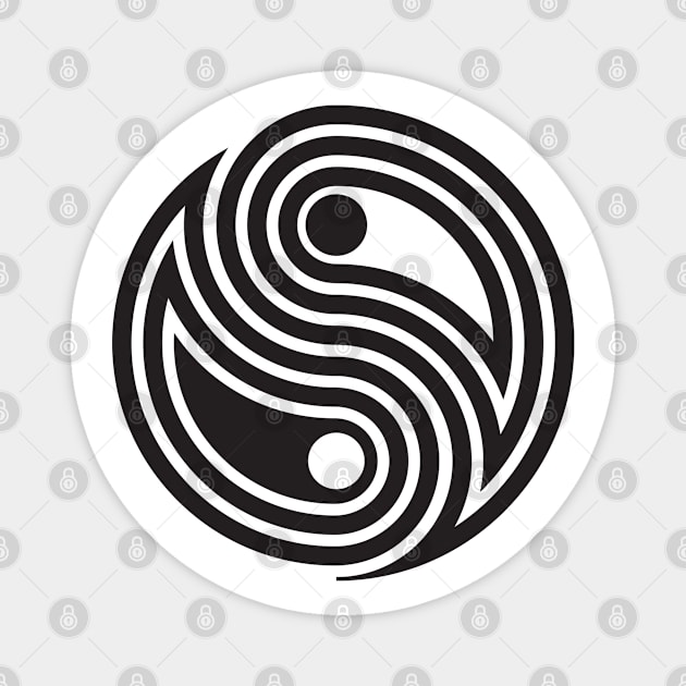 Modern Yin Yang symbol Magnet by kallyfactory